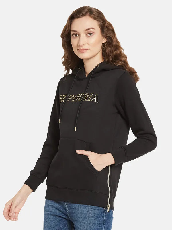 Women Printed Hooded Sweatshirt