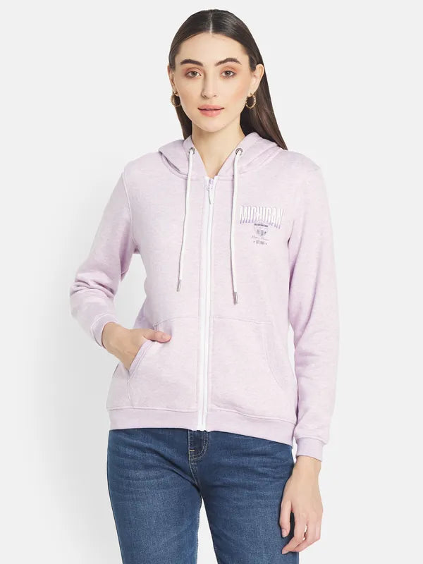 Mettle Women Purple Hooded Sweatshirt