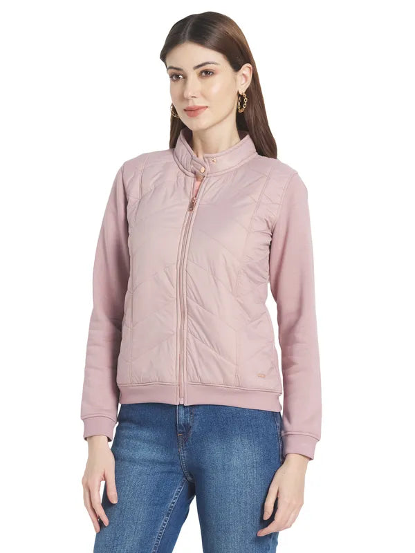 Mettle Women Pink Solid Sweatshirt