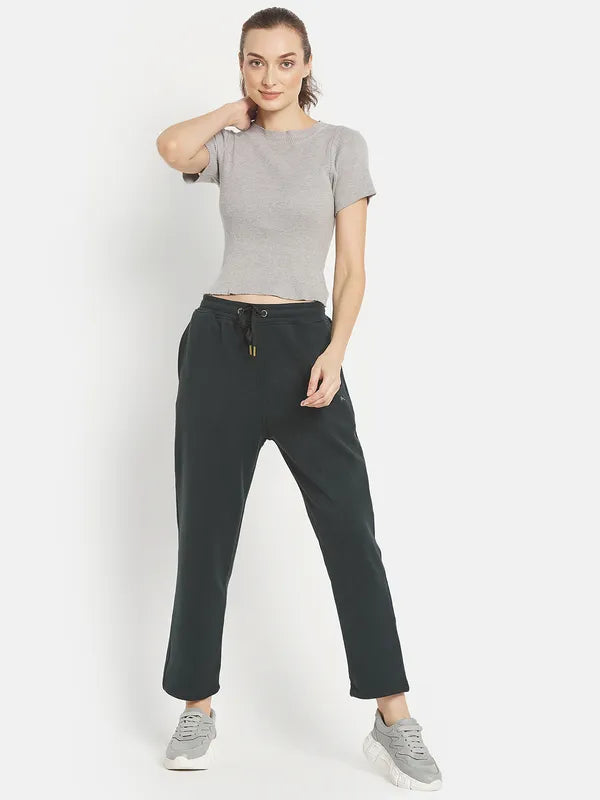 Women Solid Cotton Track Pants