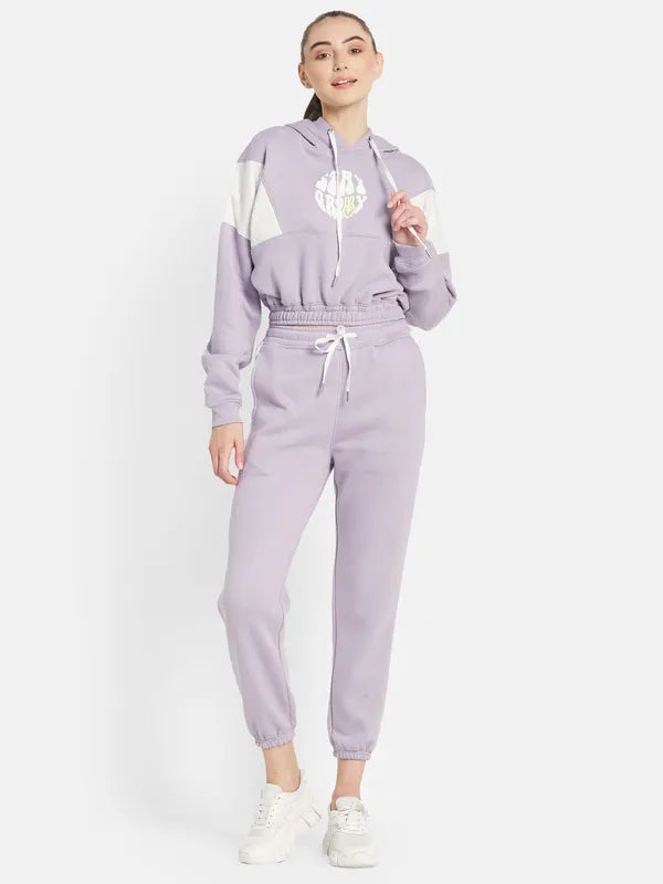 Mettle Women Purple Printed Tracksuits