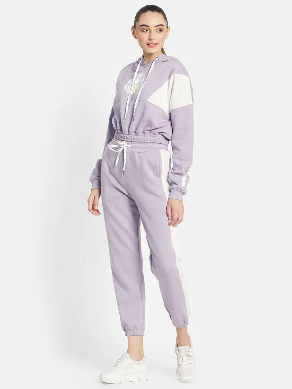 Mettle Women Purple Printed Tracksuits