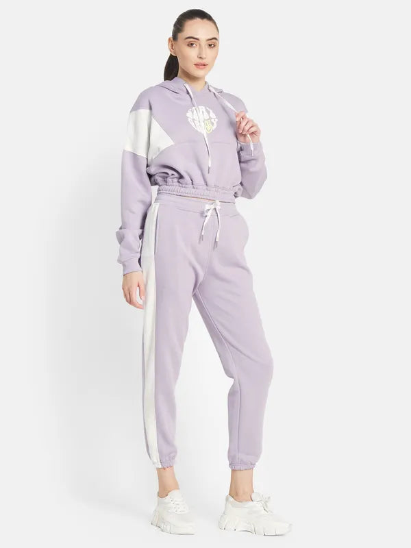 Mettle Women Purple Printed Tracksuits