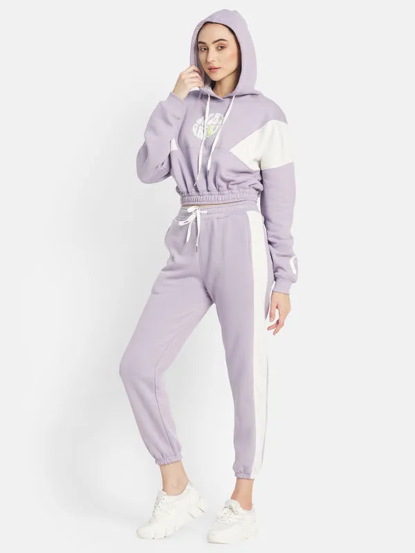 Mettle Women Purple Printed Tracksuits