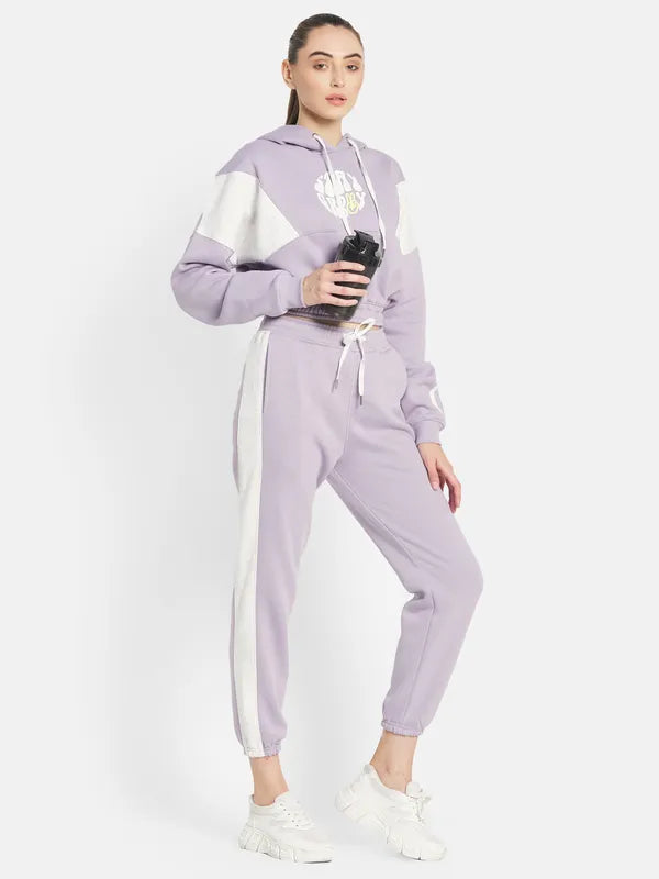 Mettle Women Purple Printed Tracksuits