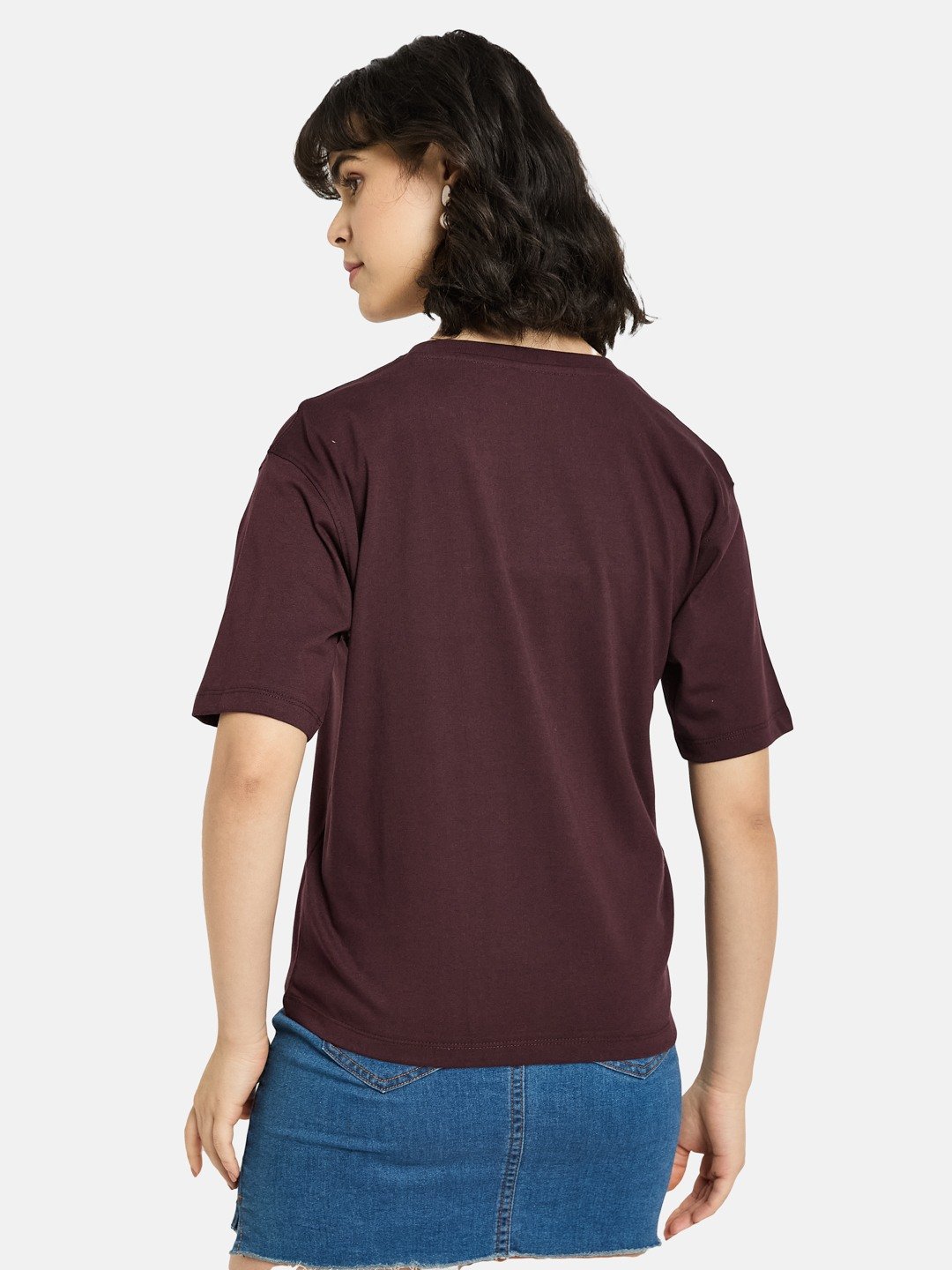 METTLE Women Graphic Printed Round Neck Cotton T-shirt