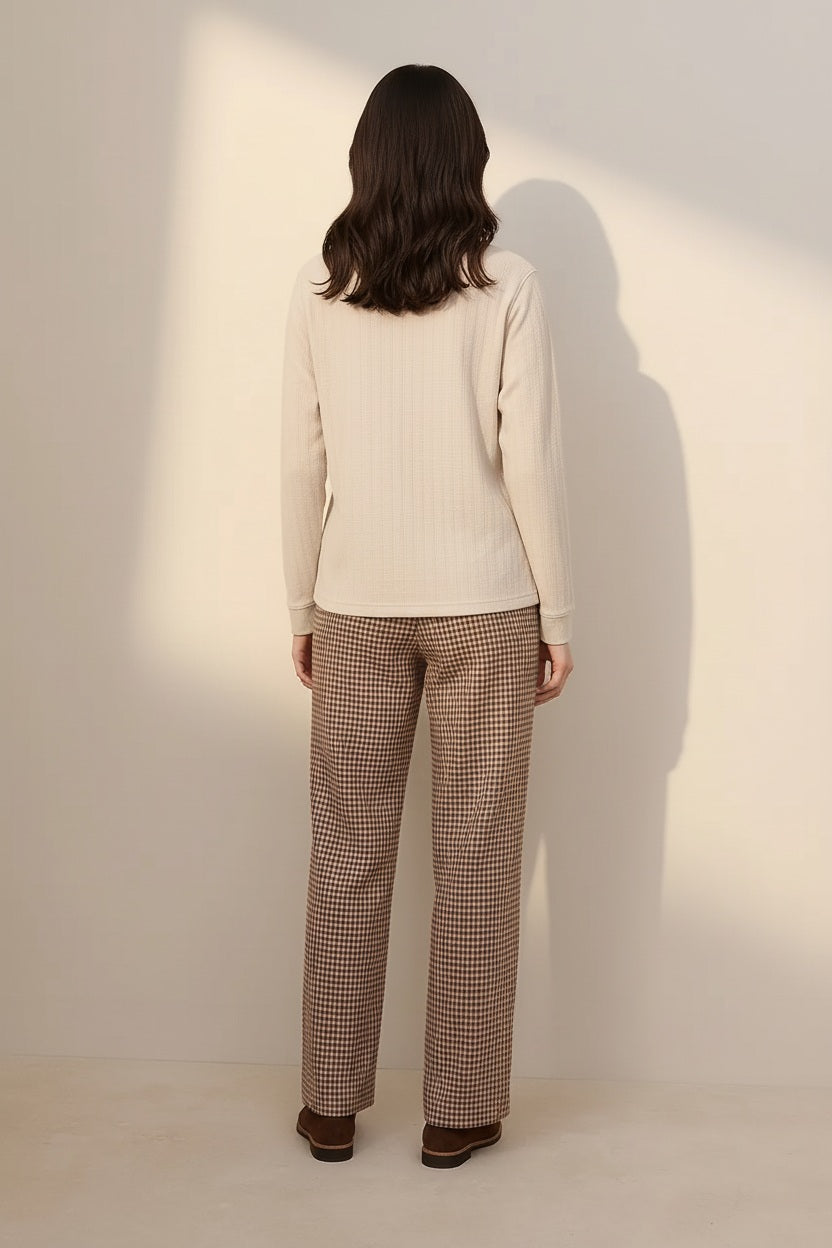 Women Solid Round Neck Sweatshirt