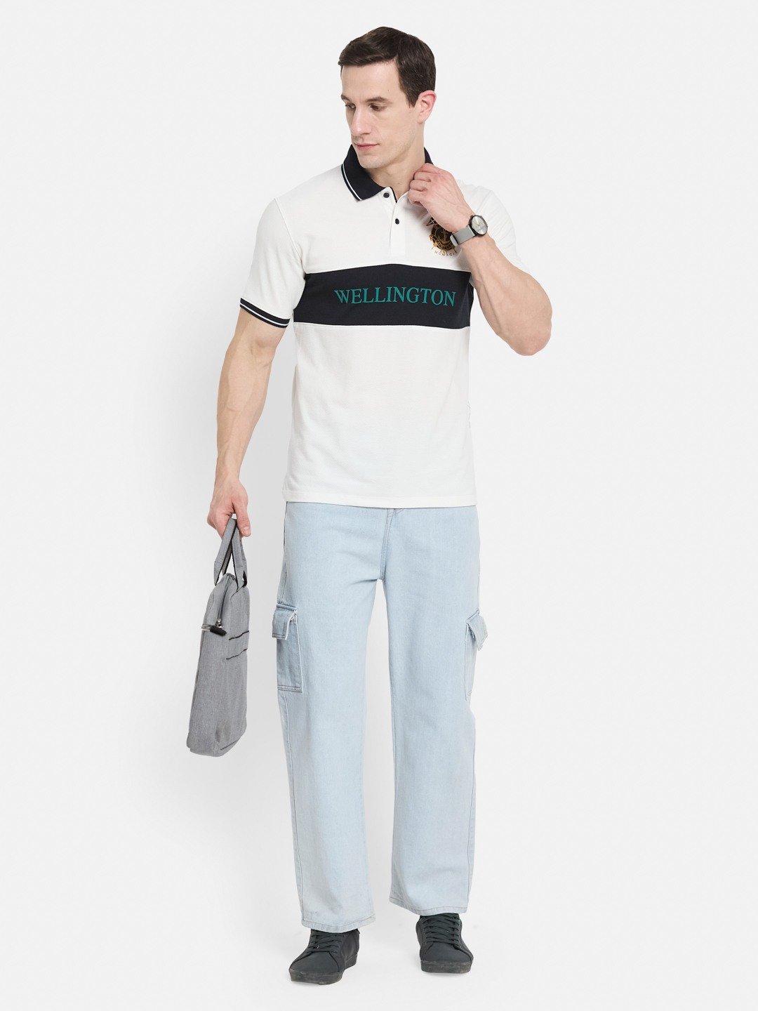 CUT N SEW  CHEST PRINT EMBROIDED APPLIQUE  T-SHIRT