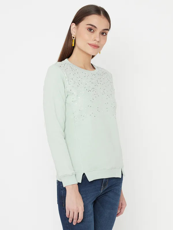 Mettle Women Green Sweatshirt