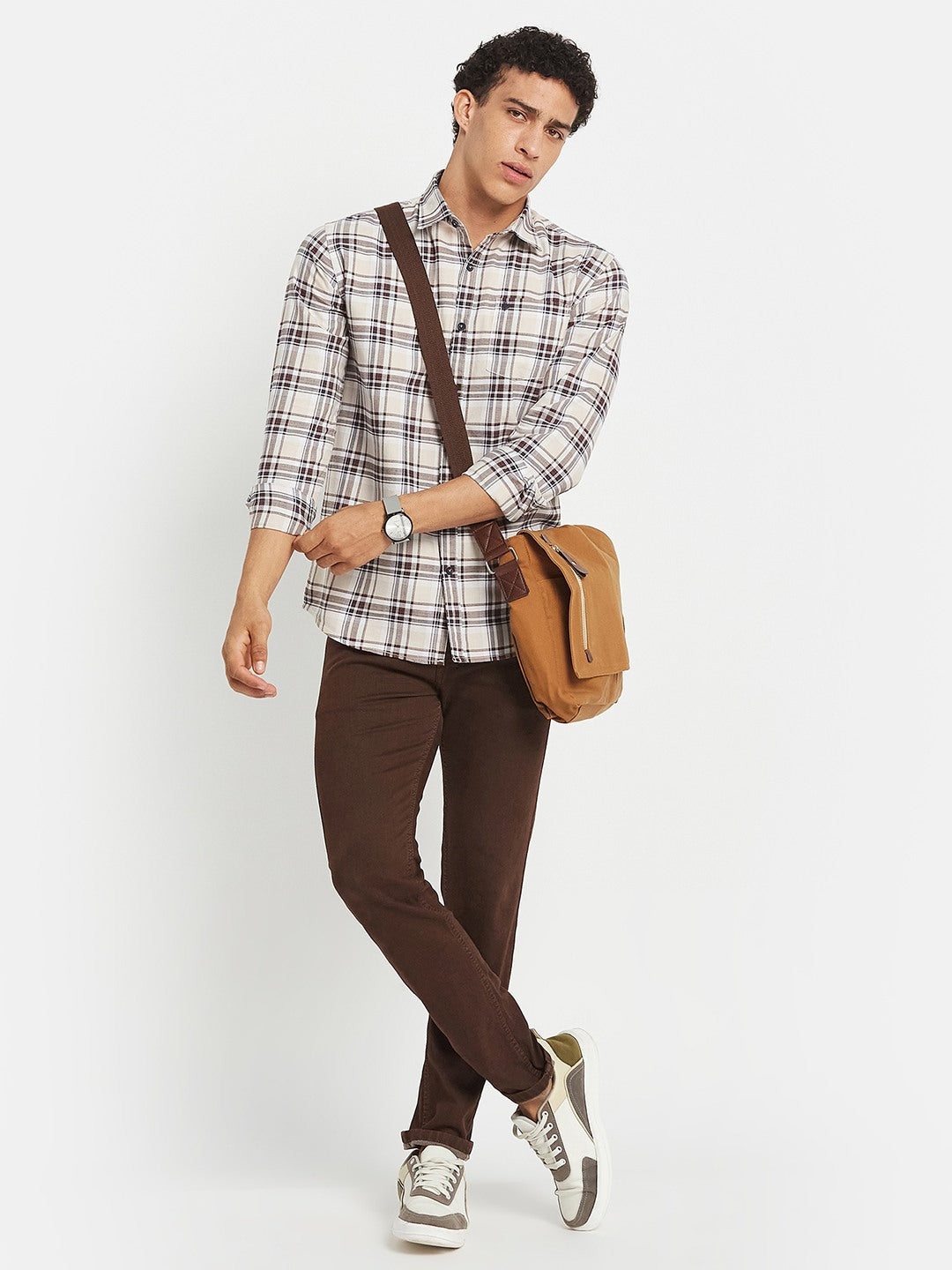 METTLE Checked Long Sleeves Cotton Shirt