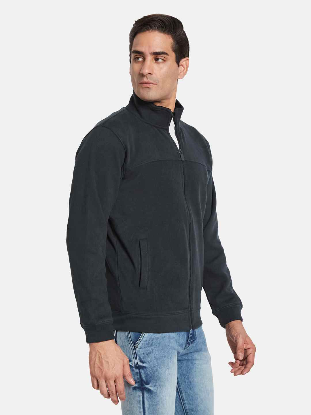 Octave Men Mandarin Collar Long Sleeves Sweatshirt
