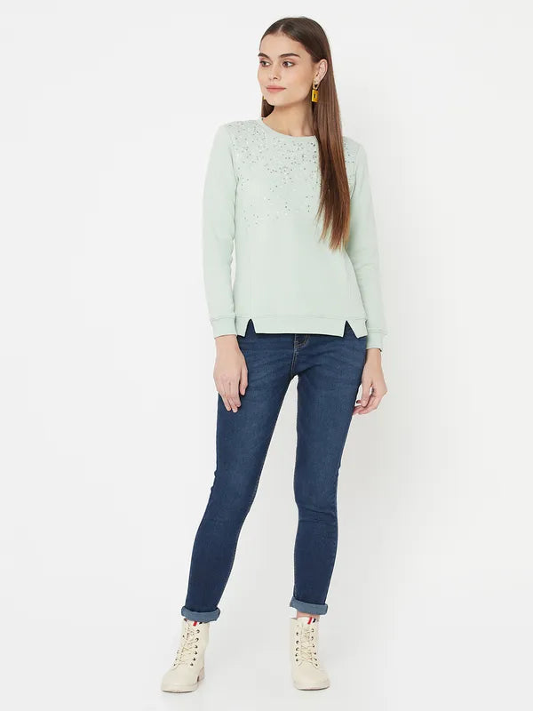 Mettle Women Green Sweatshirt