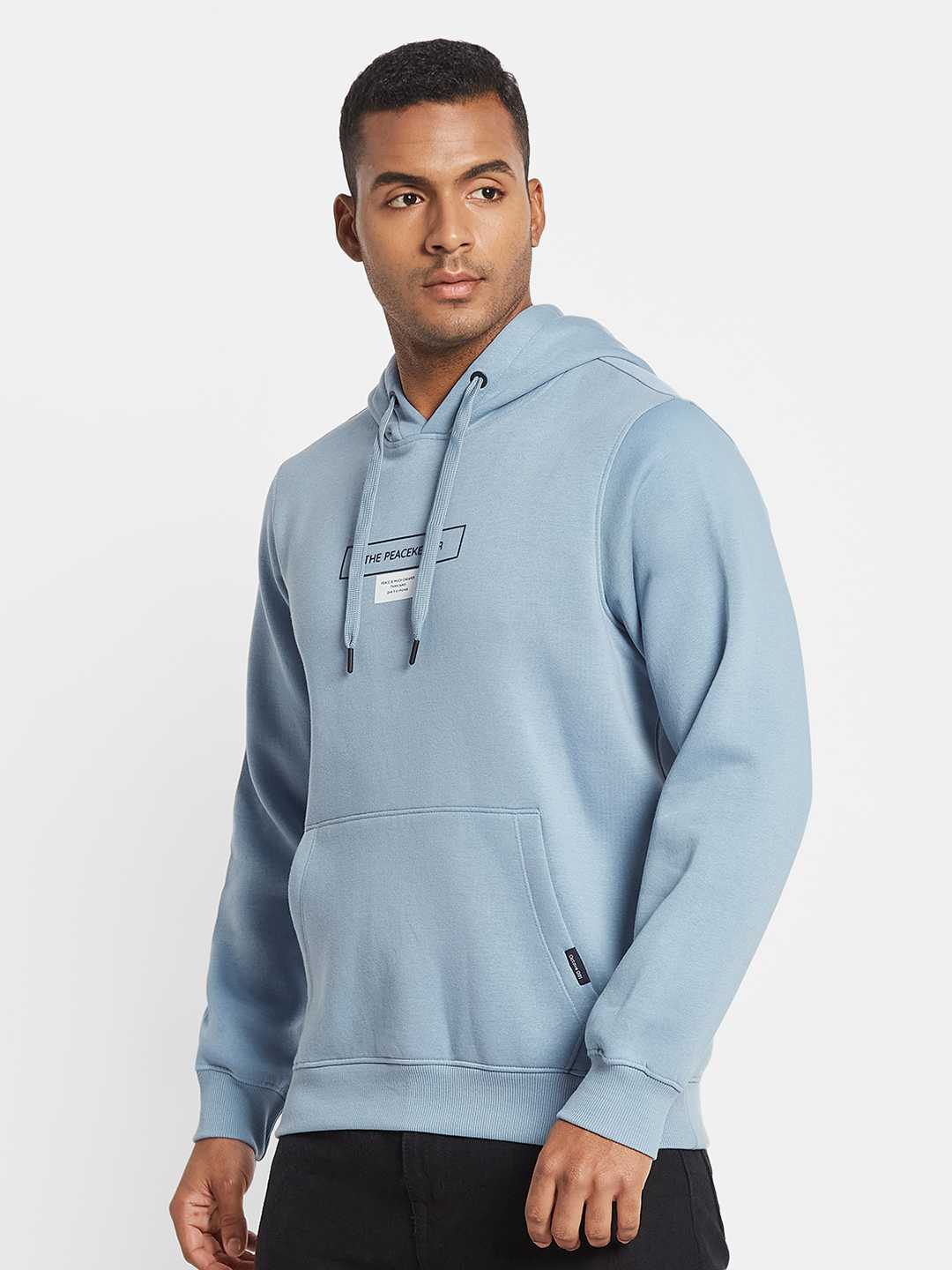Octave Men Printed Hooded Sweatshirt