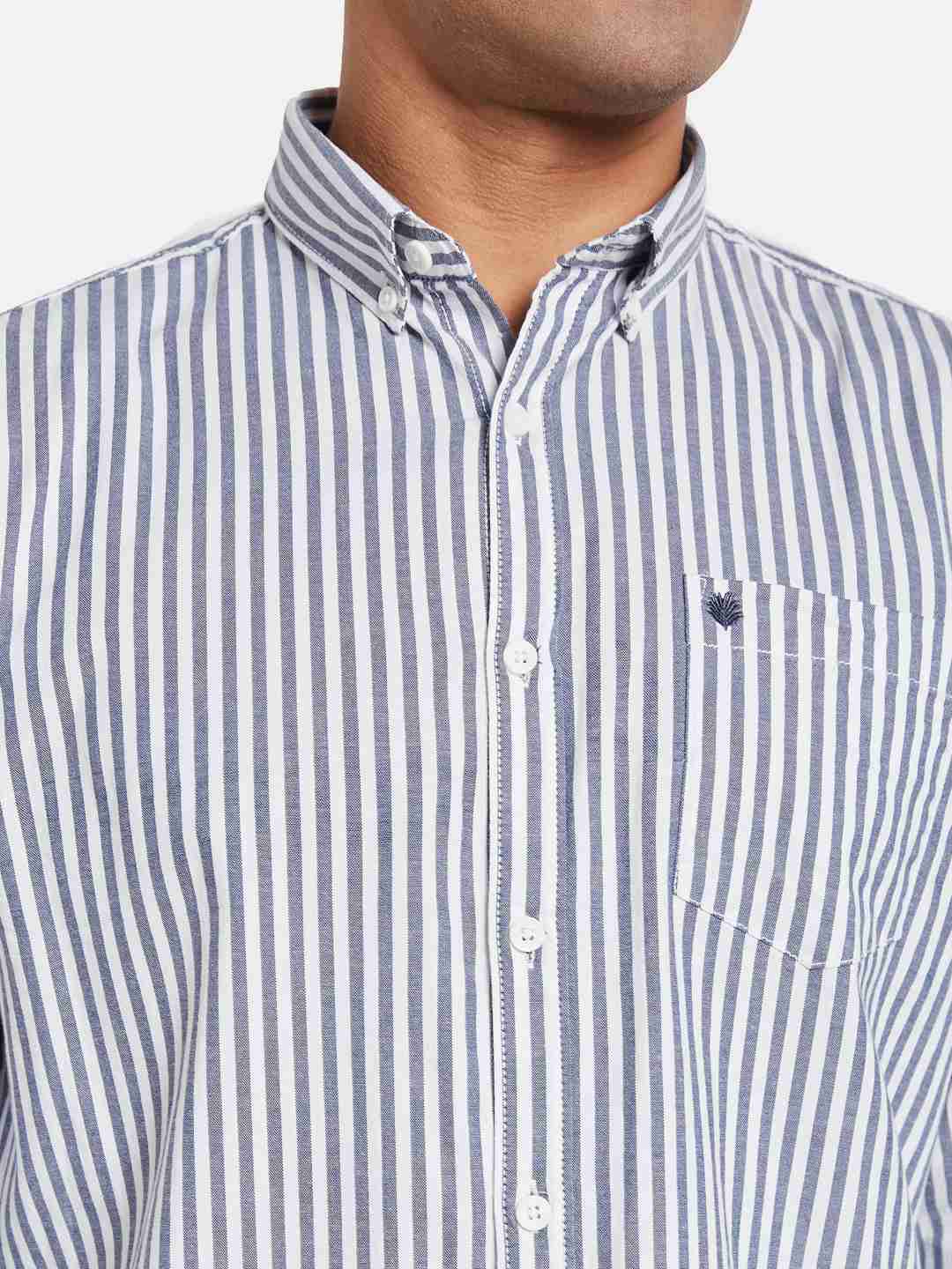 METTLE Men Multi Stripes Opaque Striped Casual Shirt