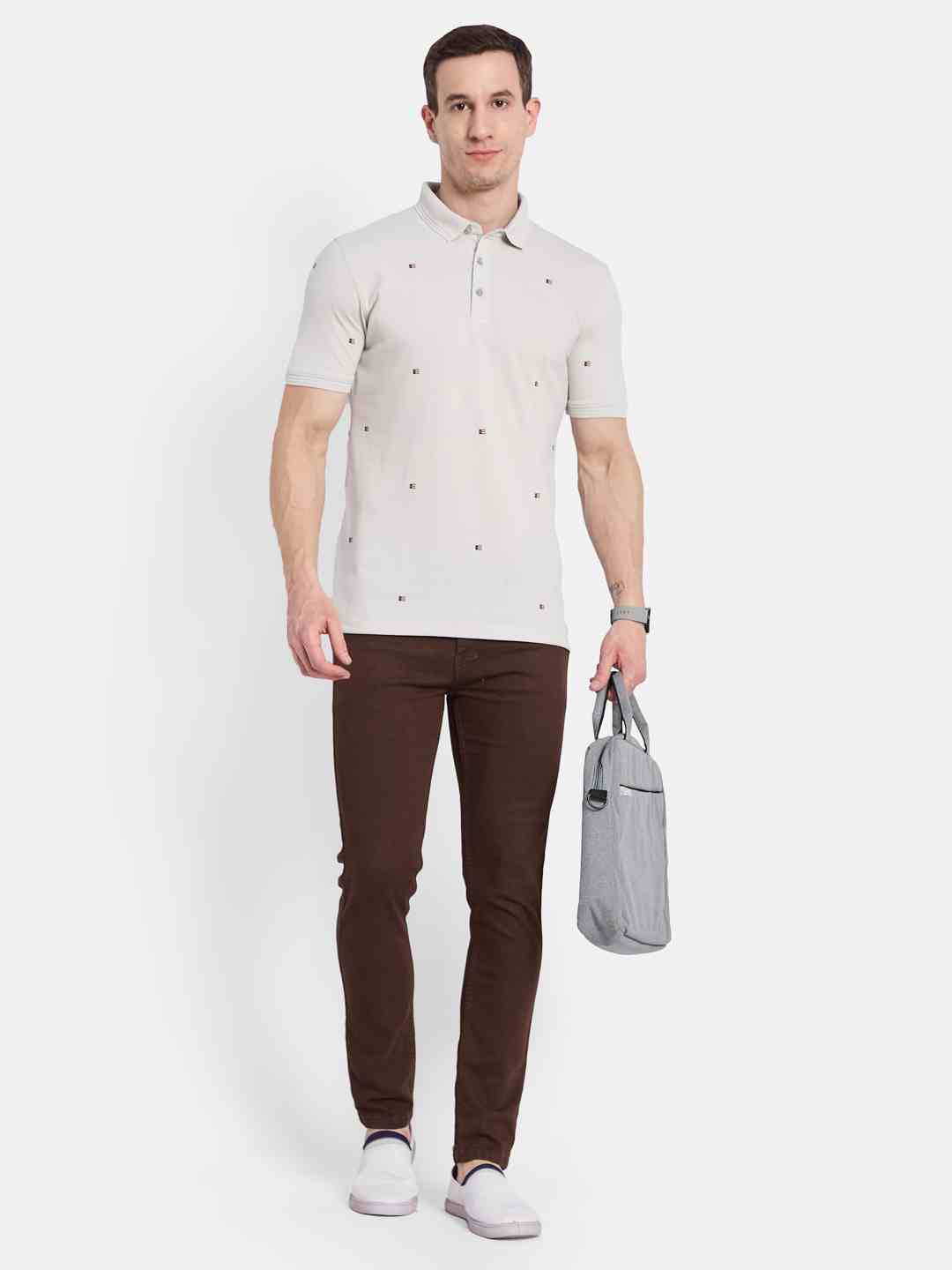 Octave Men Printed Polo Collar T-shirt