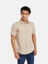METTLE Spread Collar Short Sleeves Cotton Casual Shirt