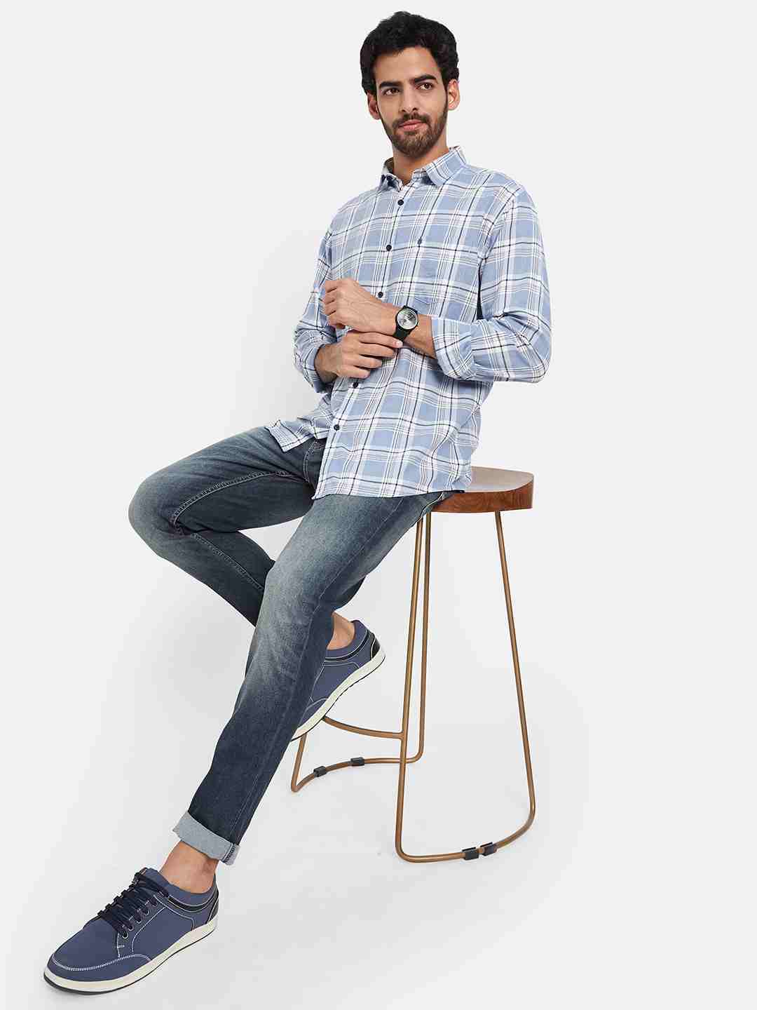 Mettle Other Checked Cotton Casual Shirt