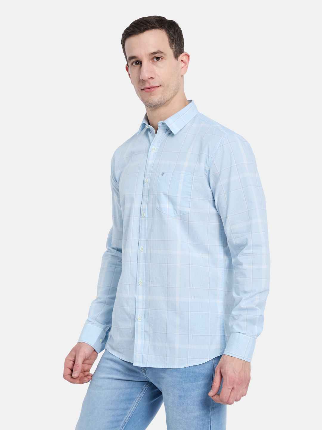 METTLE Men Opaque Checked Casual Shirt