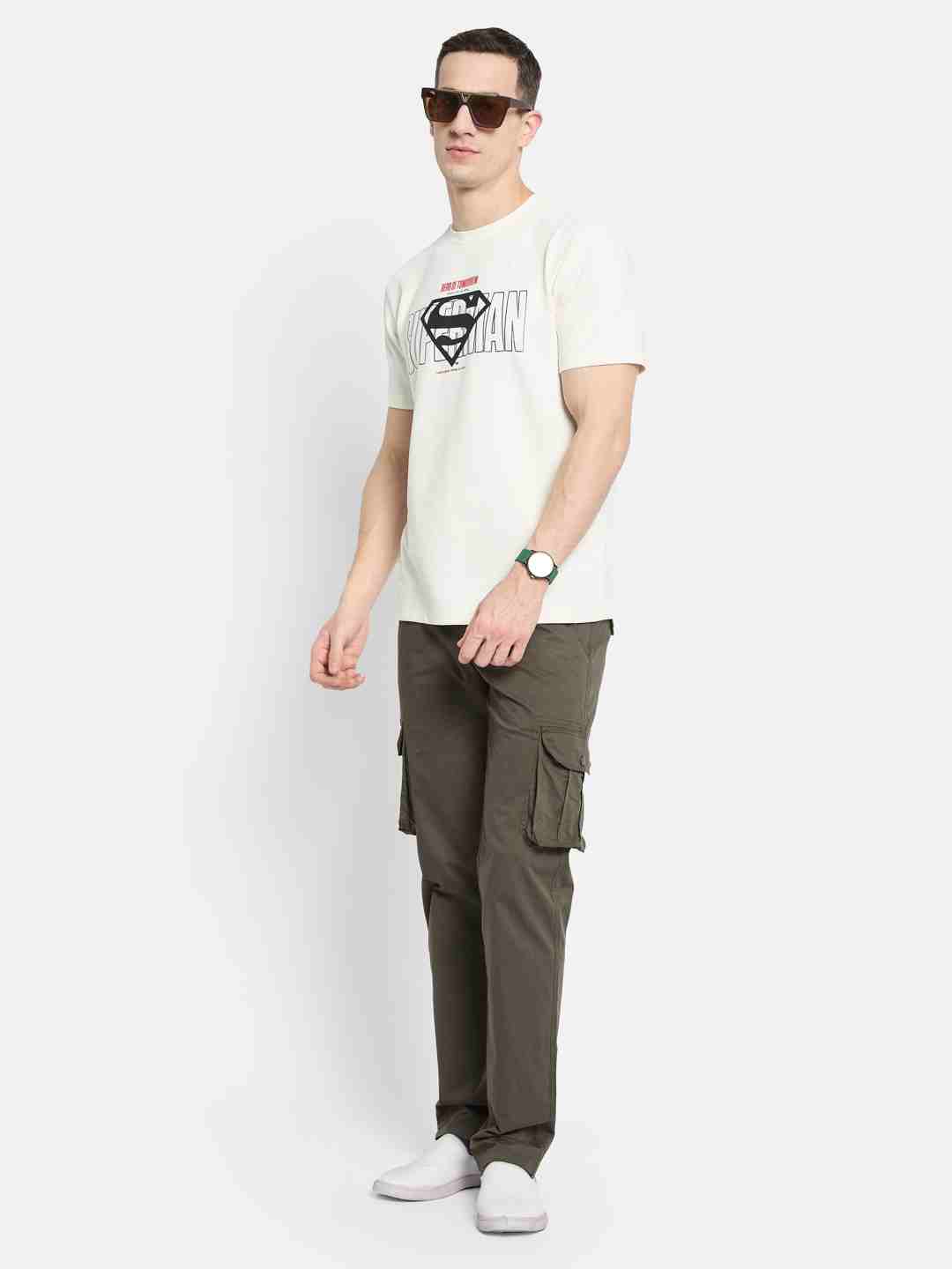 Octave Men Superman Printed T-shirt