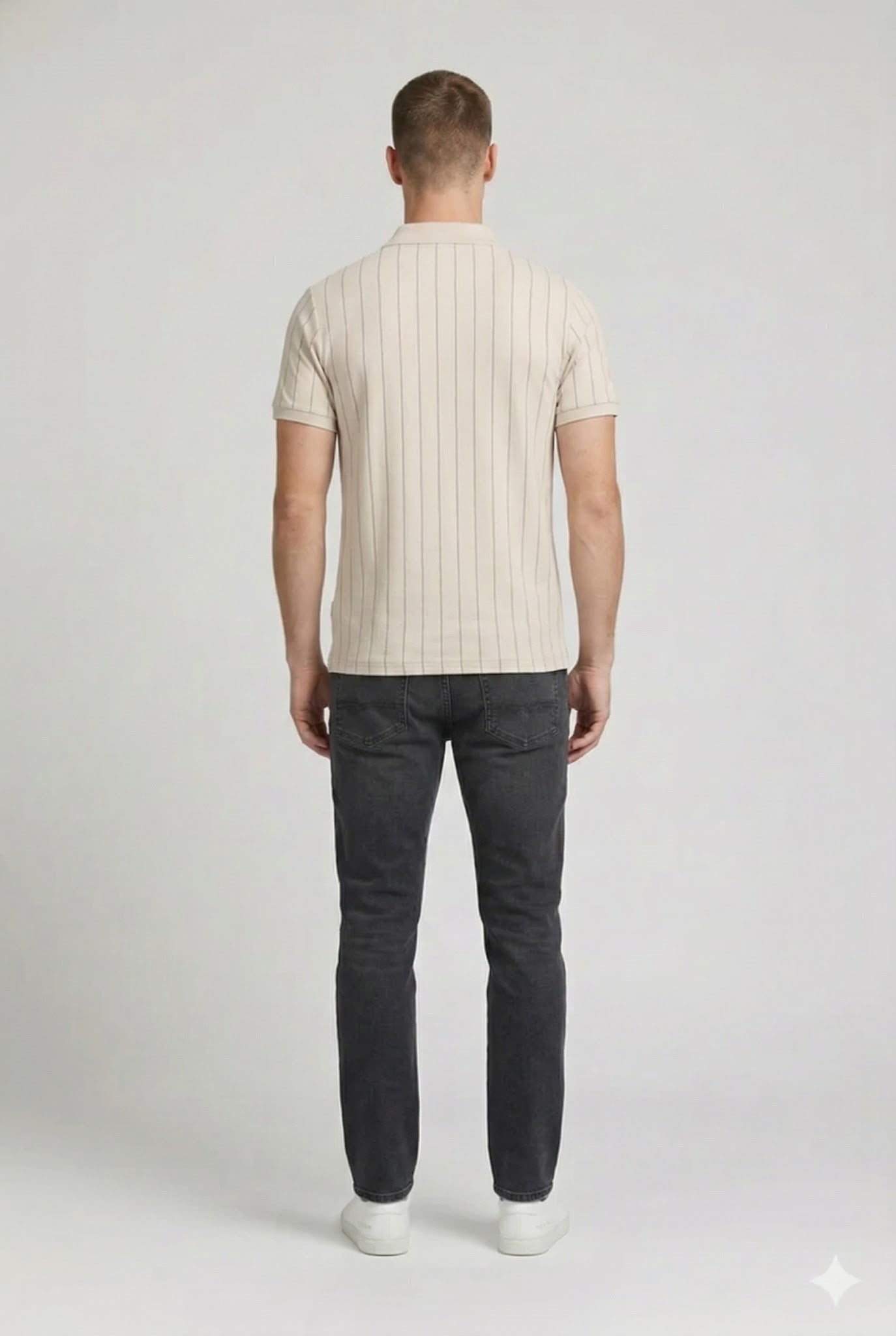 Men Pristine Striped Polo Collar T-shirt
