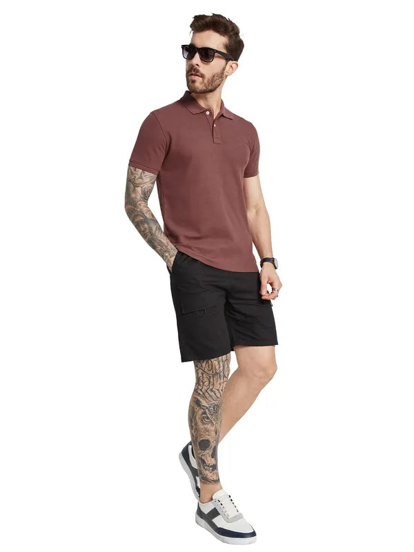 Octave Men Polo Collar Cut Outs T-Shirt