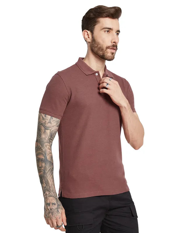 Octave Men Polo Collar Cut Outs T-Shirt