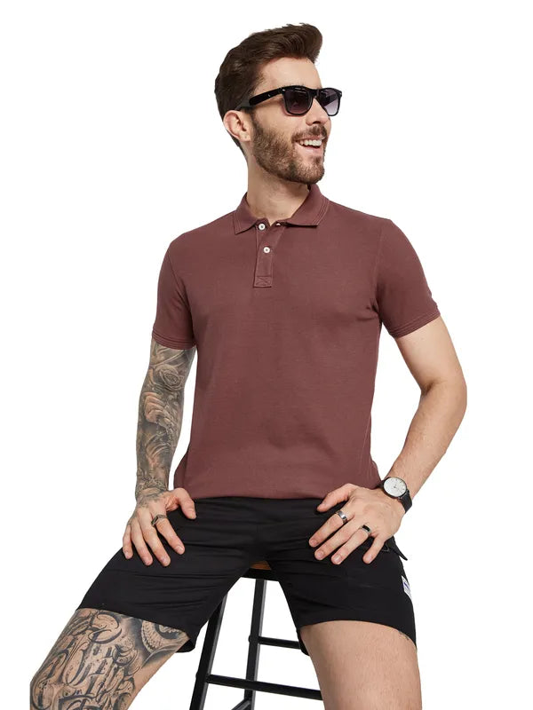 Octave Men Polo Collar Cut Outs T-Shirt