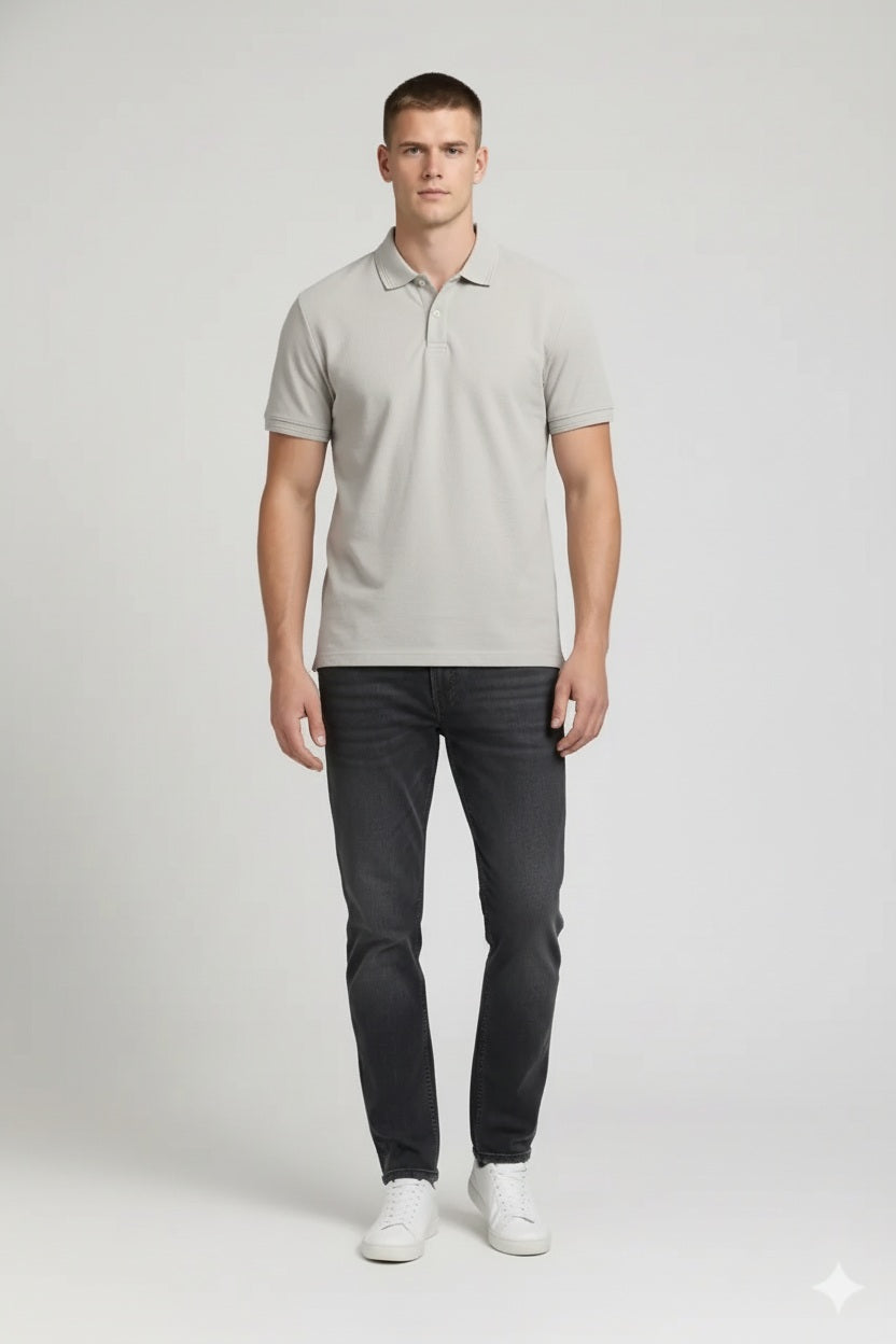 Men Arctic Wolf Polo Collar T-shirt