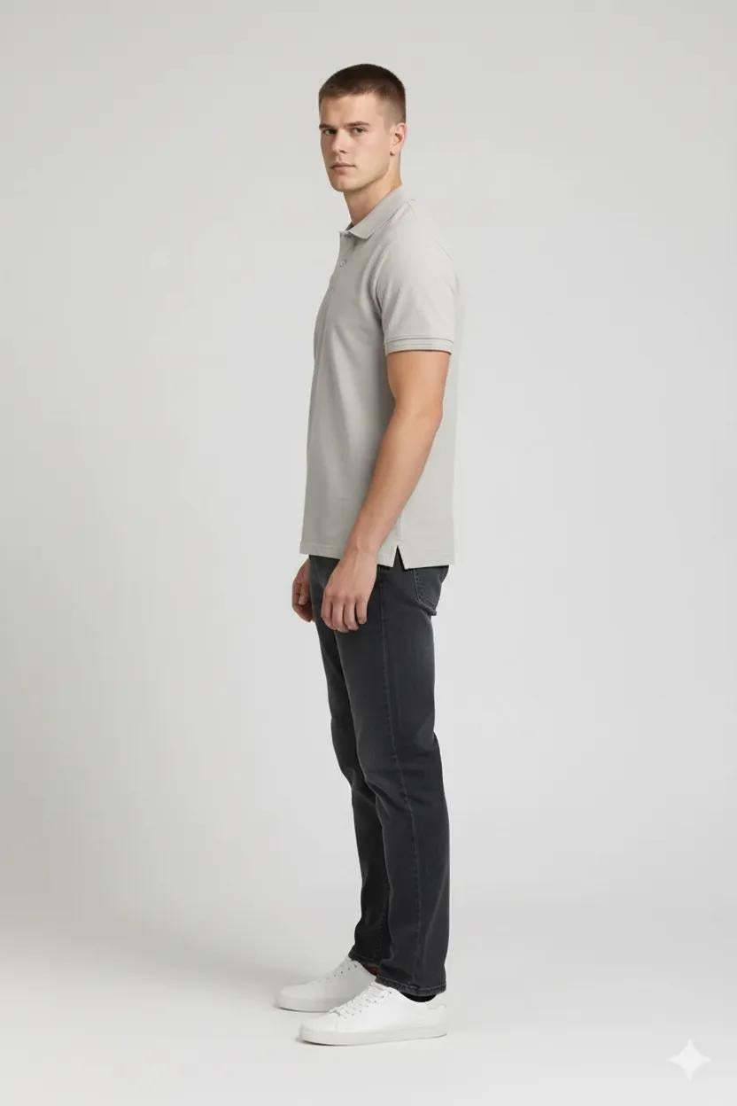 Men Arctic Wolf Polo Collar T-shirt