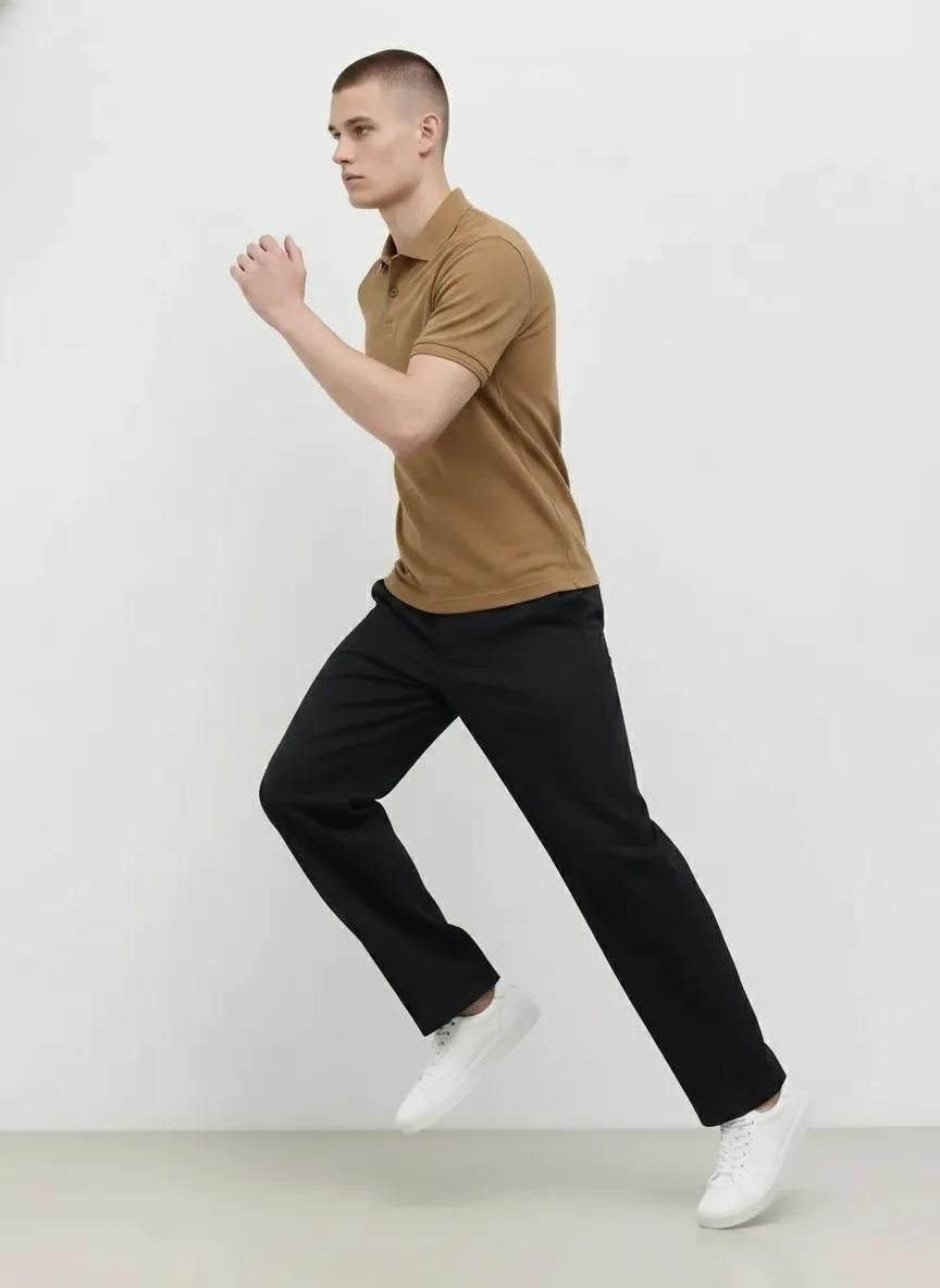 Men Malt Polo Collar Solid T-shirt