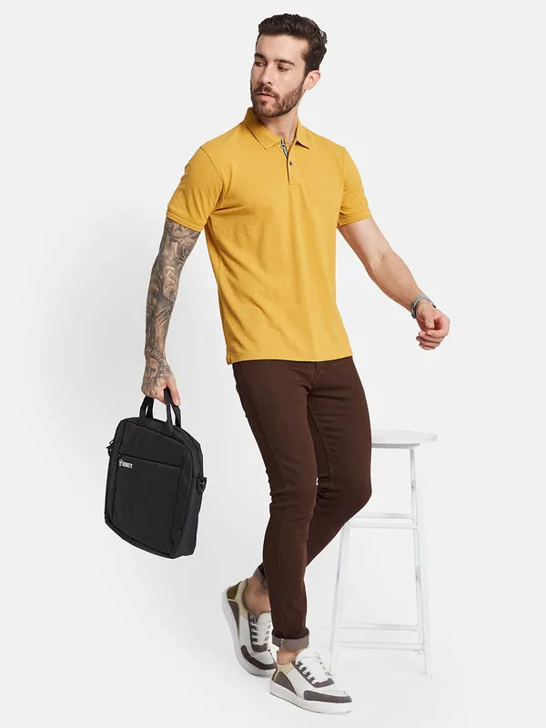 Octave Men Polo Collar Solid T-Shirt