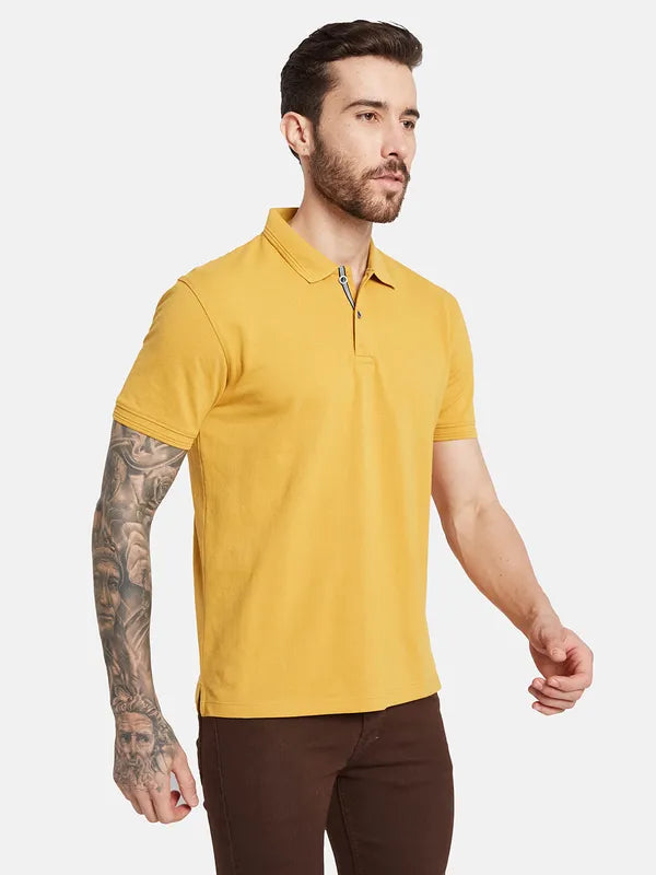 Octave Men Polo Collar Solid T-Shirt