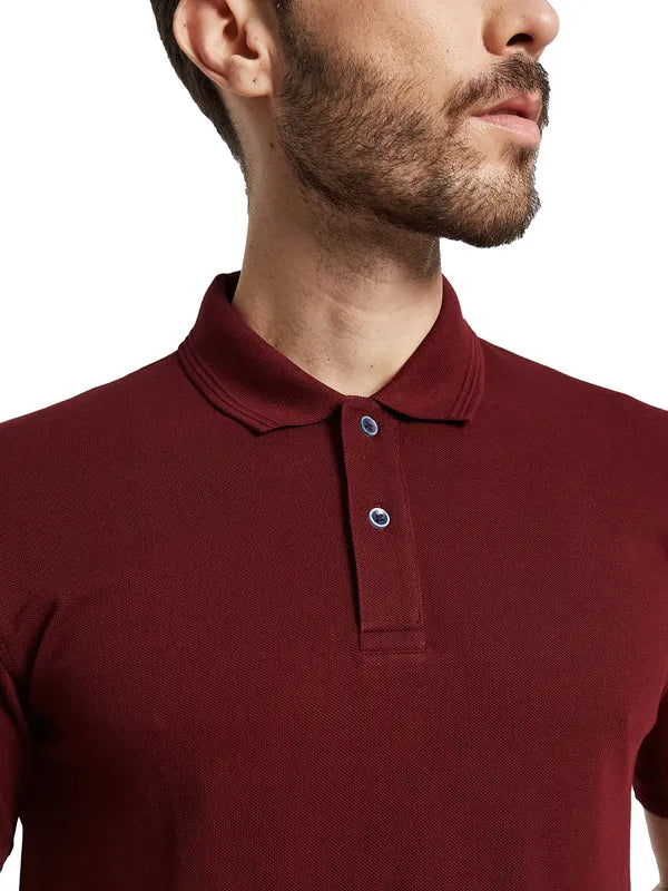 Octave Men Polo Collar Applique T-Shirt