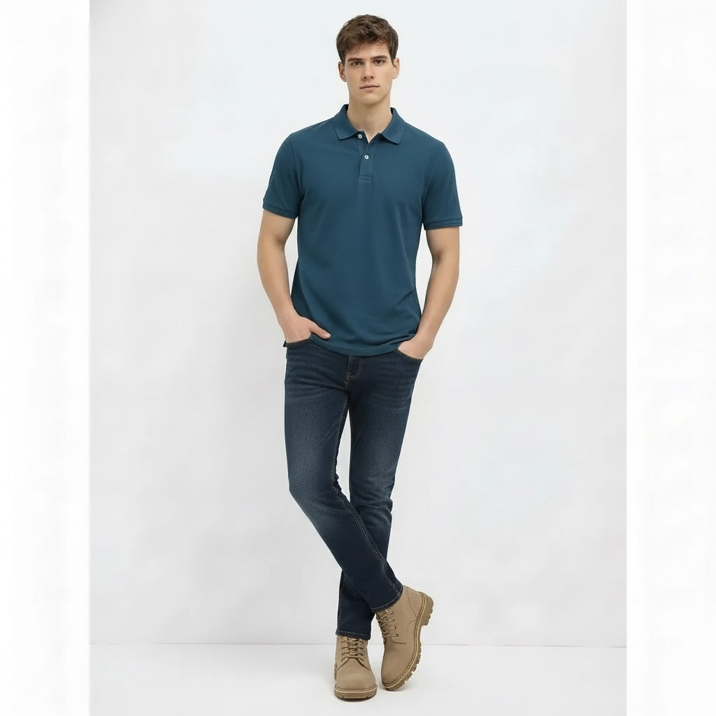 Men Air-Force Sold Polo Collar T-shirt