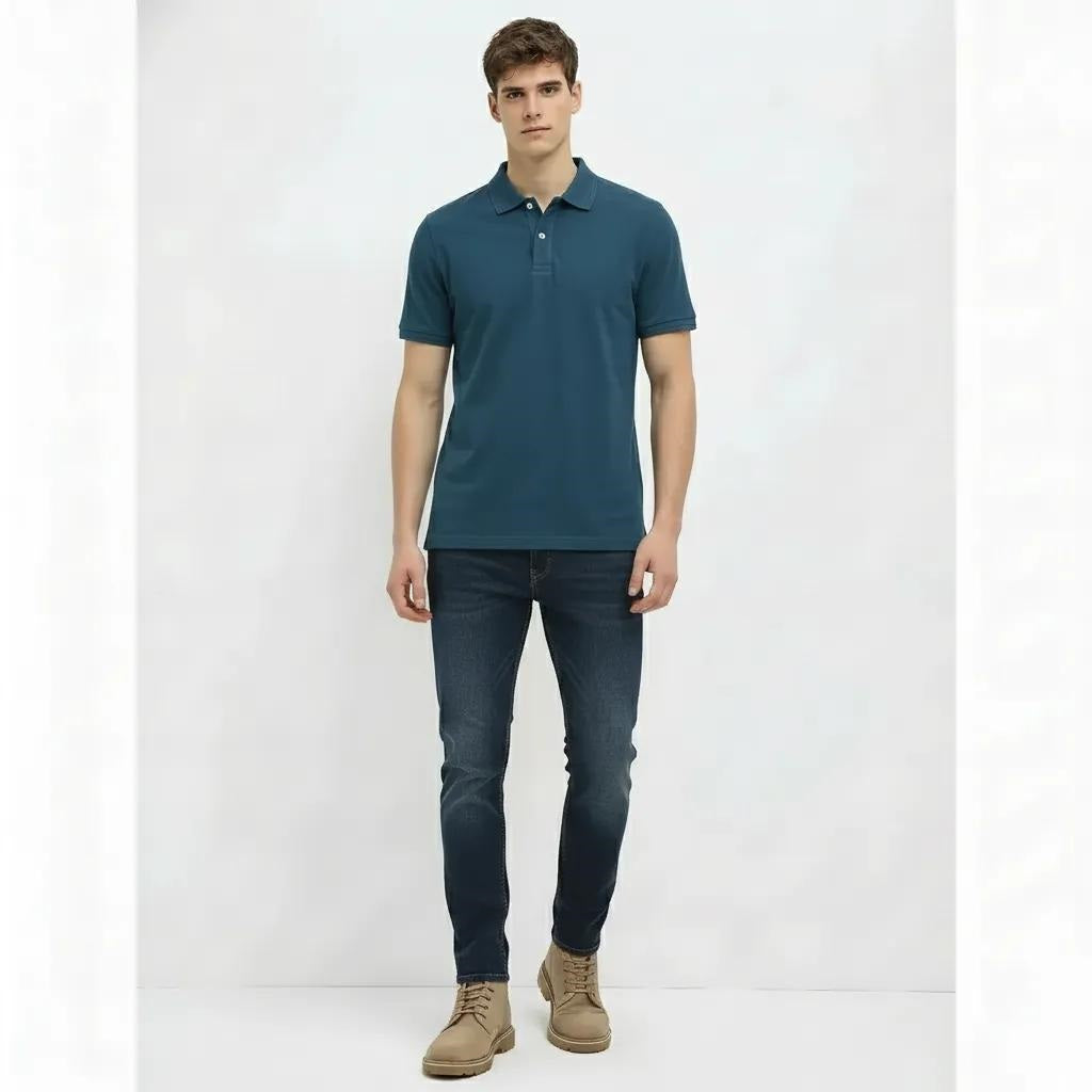Men Air-Force Sold Polo Collar T-shirt