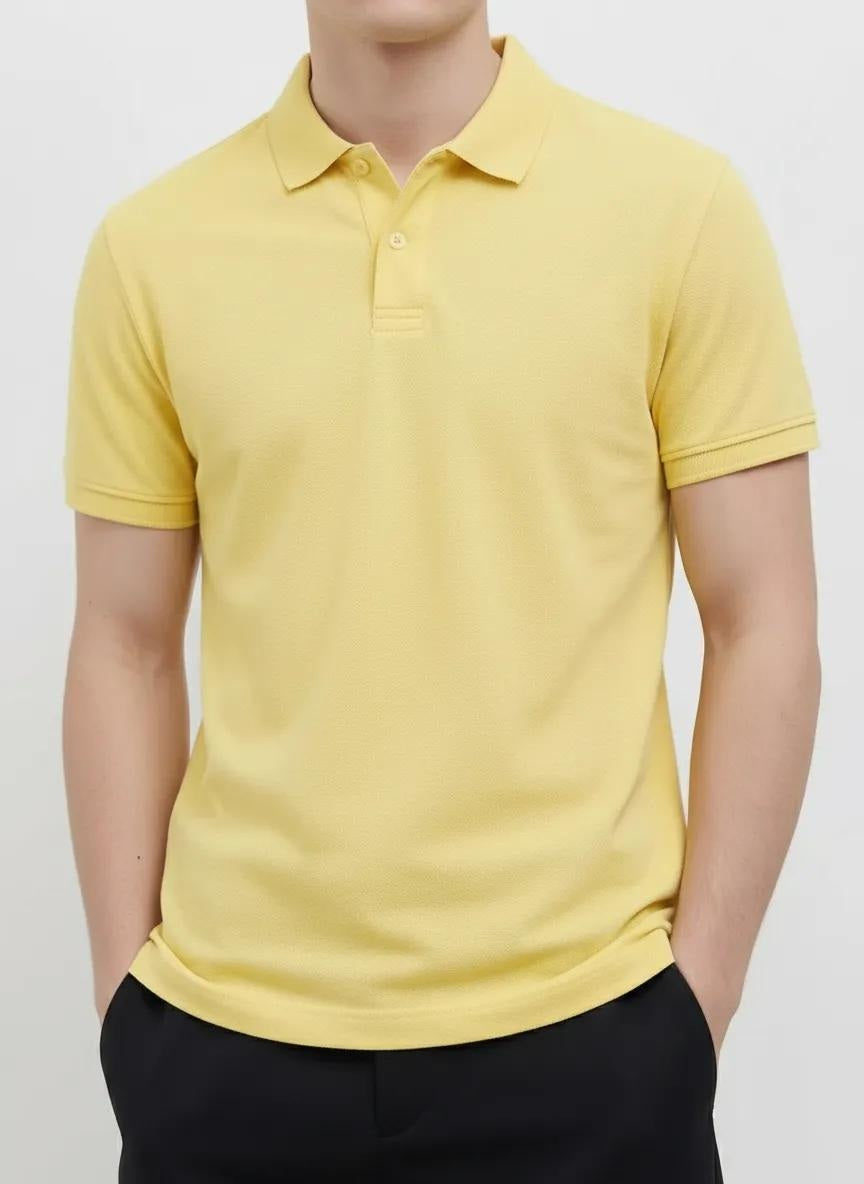 Men Banana Polo Collar Solid T-shirt