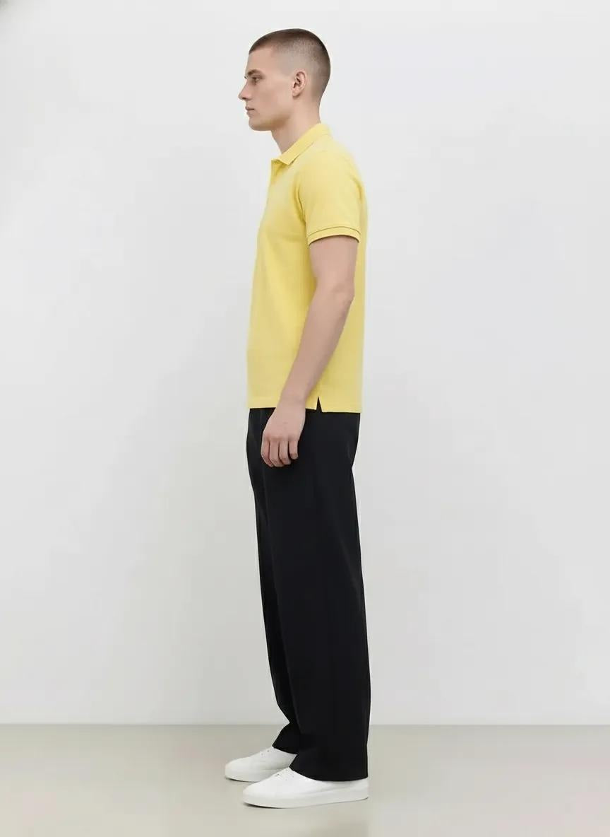 Men Banana Polo Collar Solid T-shirt