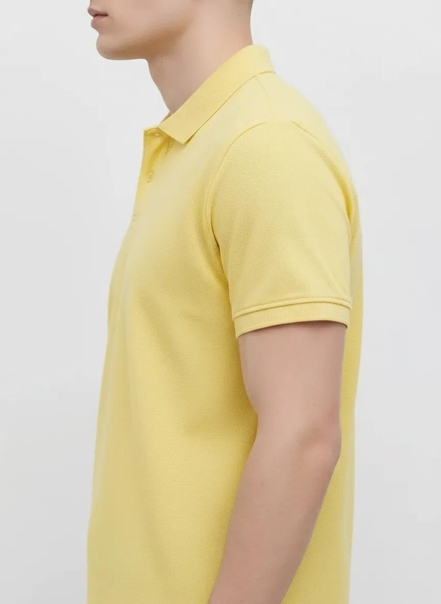 Men Banana Polo Collar Solid T-shirt
