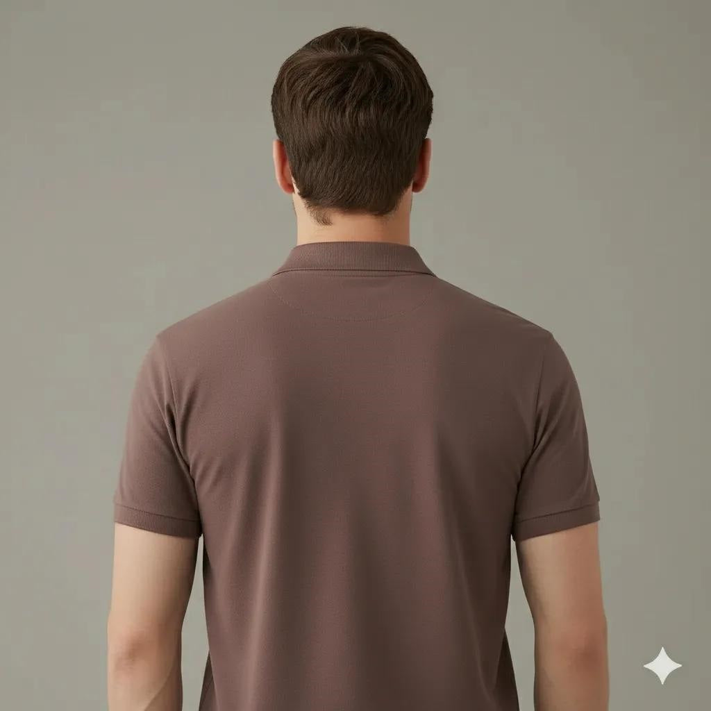 Men Coffee Polo Collar T-shirt