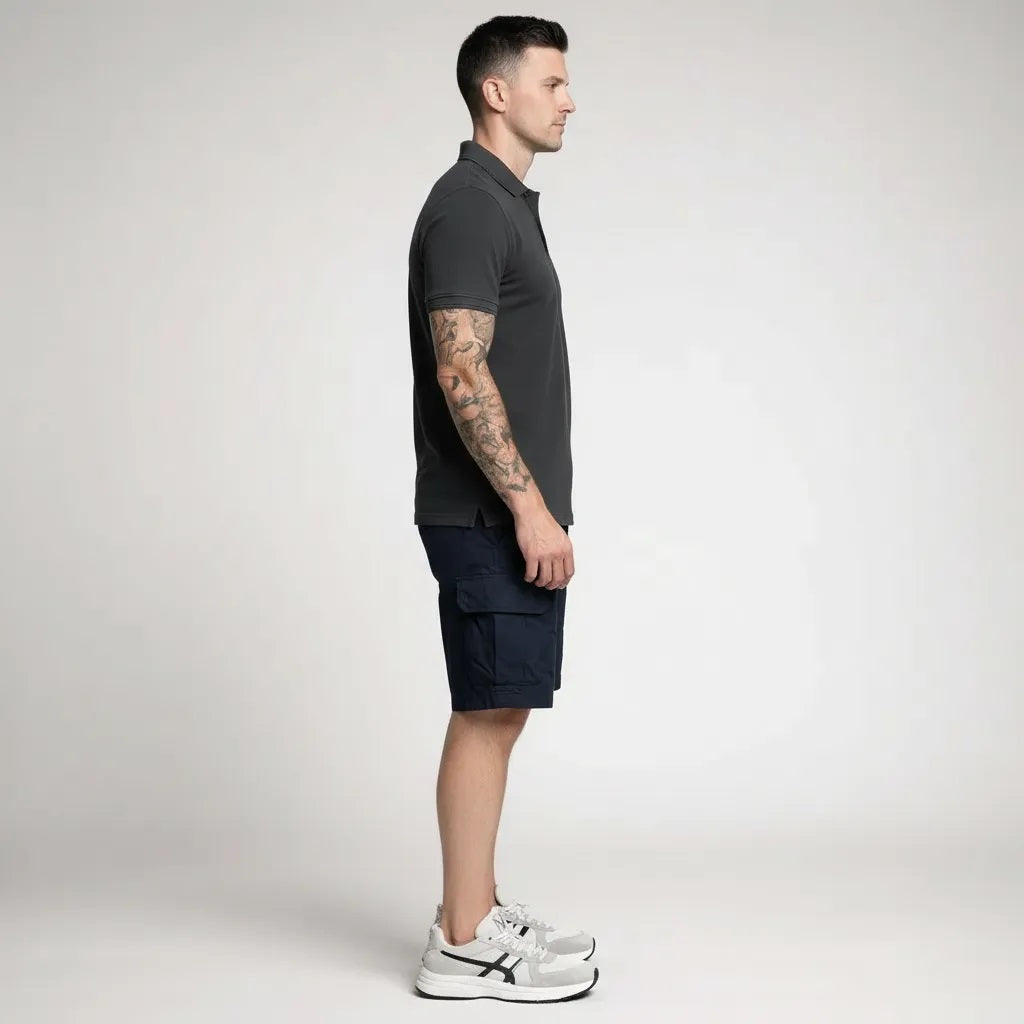 Men Dark Navy Polo Collar T-shirt