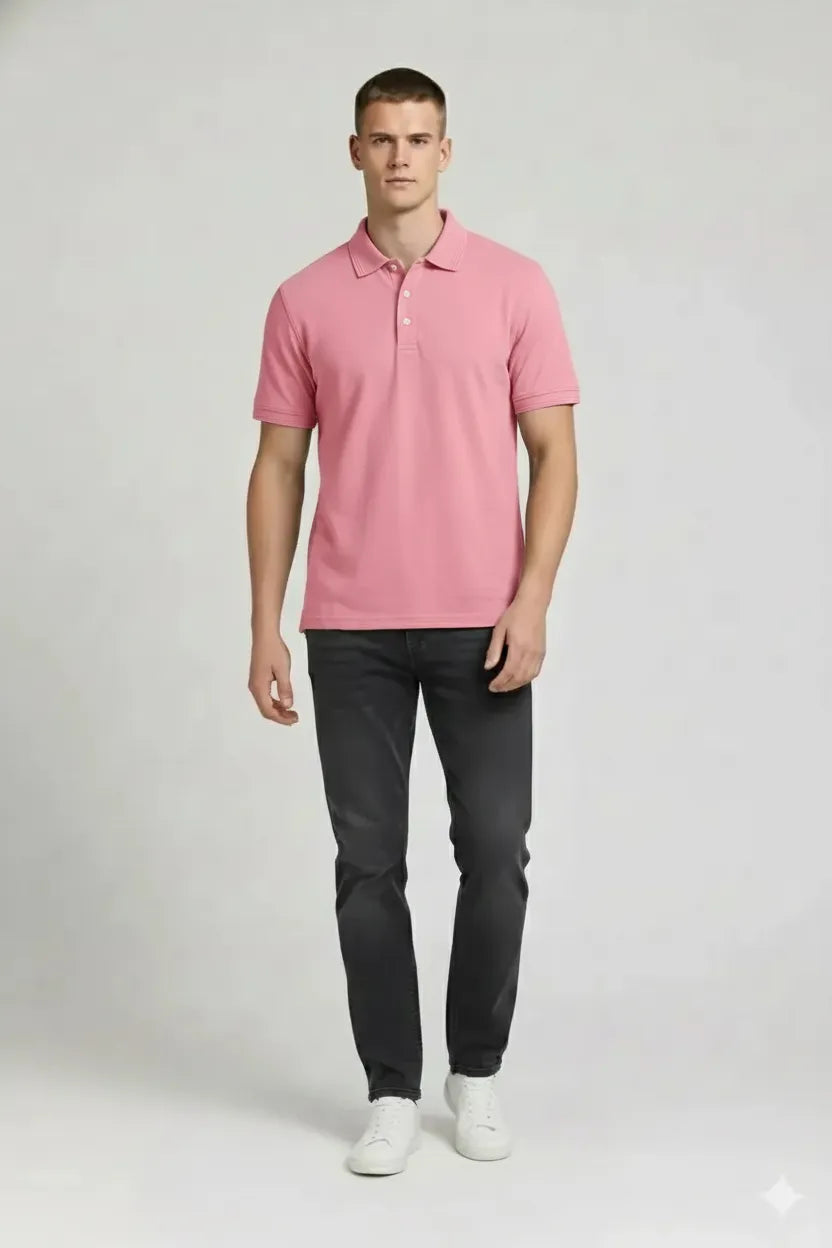 Men Flamingo Polo Collar T-shirt