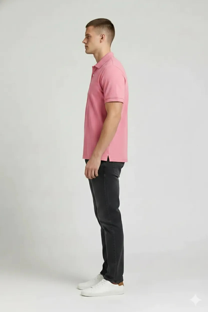 Men Flamingo Polo Collar T-shirt