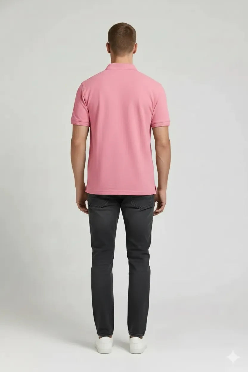 Men Flamingo Polo Collar T-shirt