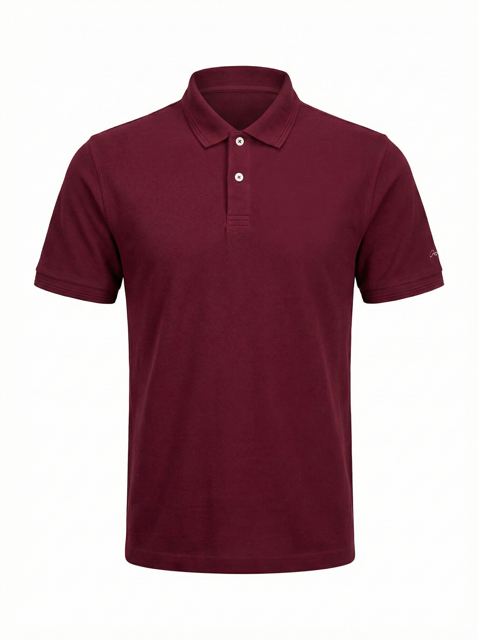 Men Merlot Polo Collar T-shirt