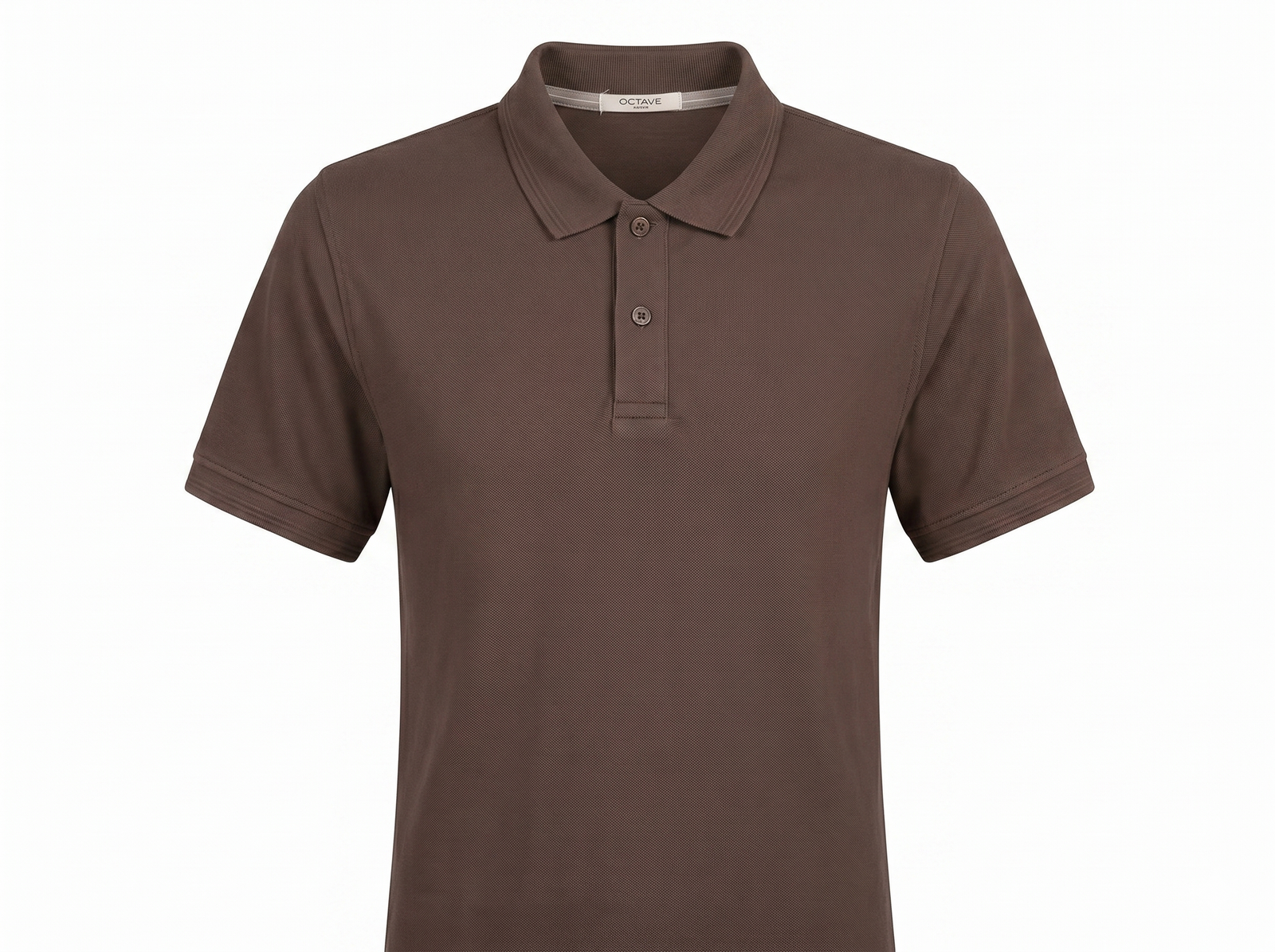 Men Mocha Polo Collar T-shirt