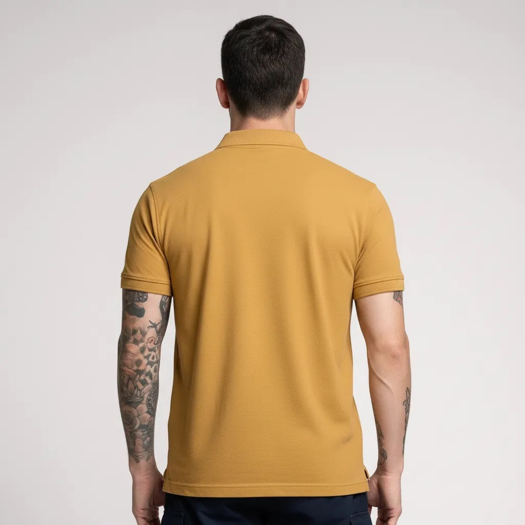 Men Oak Buff Polo Collar T-shirt