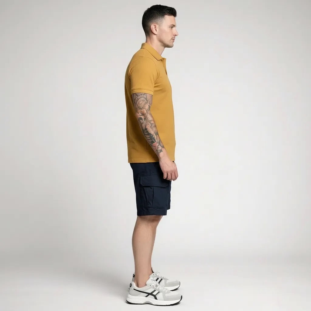 Men Oak Buff Polo Collar T-shirt