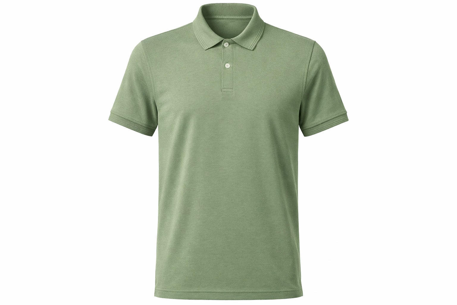 Men Oil Green Polo Collar Solid T-shirt
