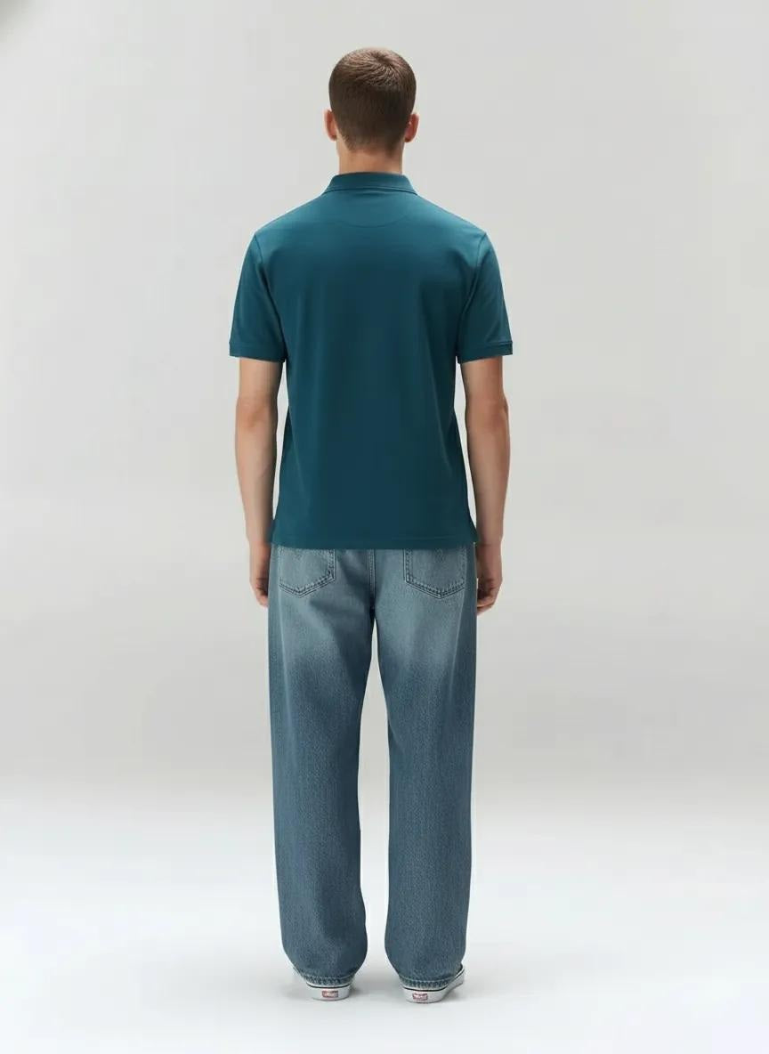 Men Polo Collar Solid T-shirt