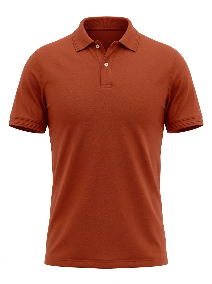 Men Rust Sold Polo Collar T-shirt